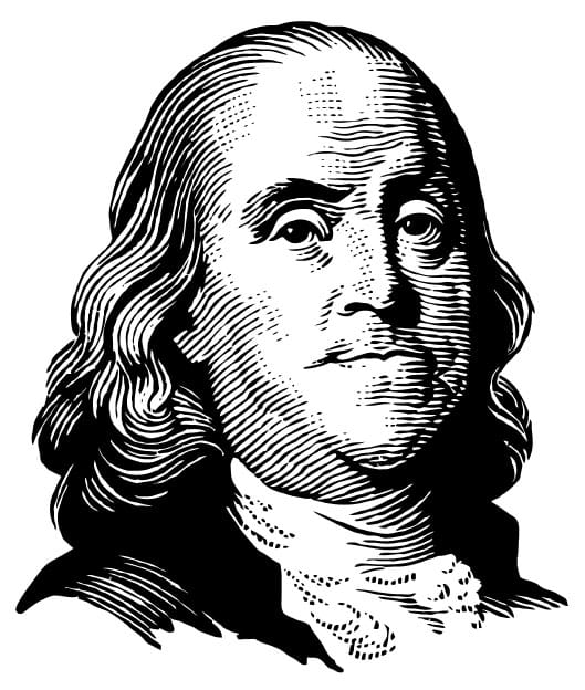 drawing of Benjamin Franklin