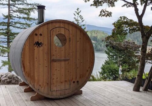 one of a kind wooden sauna